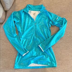 Nike Blue Geometric Long Sleeve Top